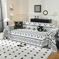 LUFEIJIASHI Boho Couch Covers for Sofa Non Slip Sofa Covers Washable Couch Covers for 3 Cushion Couch Sofa Pet Friendly Sectional Couch Cover Blanket Furniture Protector for Dogs (Black, 91"x134")