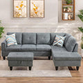 L Shaped Sectional Couches for Living Room, Modern Modular Sectional Sofa with Ottoman Storage, Comfy L Shaped Couch with Chaise for Bedroom Apartment Furniture, Gray