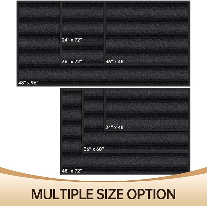 Amyracel Front Door Mat Indoor Outdoor Entrance, 36" x 48" All-Season Waterproof Heavy Duty Doormat for Outside Entry, Stain and Fade Resistant, Low Profile, Easy Clean Patio Entryway Mat
