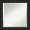 Amanti Art Bathroom Mirror for Over Sink, 25x25 Filigree Gloss Black Square Vanity Mirror, Medium Traditional Frame, Hangs Horizonally and Vertically, Bathroom Wall Decor, Beveled Edge