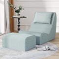 Giant Bean Bag Chair for Adults,Corduroy Chaise Lounge with Unrivaled Back Support, Detachable Neck Pillow, Comfortable Ottoman & Washable Cover for Living Room, Bedroom, Garden(Mint Green)