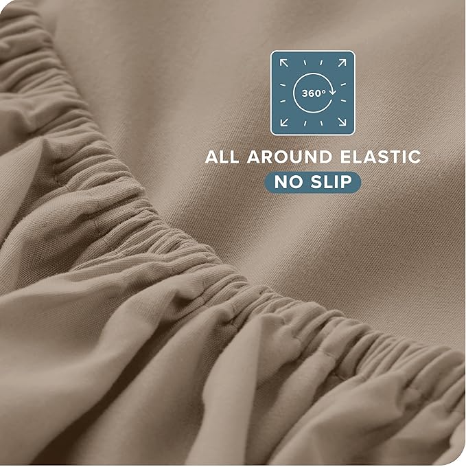 Bare Home King Sheet Set - Luxury 1800 Ultra-Soft Microfiber King Bed Sheets - Double Brushed - Deep Pockets - Easy Fit - 4 Piece Set - Bedding Sheets & Pillowcases (King, Pebble)
