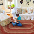 Homespice Apple Pie Jute Red 6x9' Oval Braided Rugs for Living Room, Bedroom Rug and Dining Room. Pet Friendly. Decor Styles- Farmhouse Rug, Rustic, Vintage, Cottage, Primitive, Country, Boho Rug