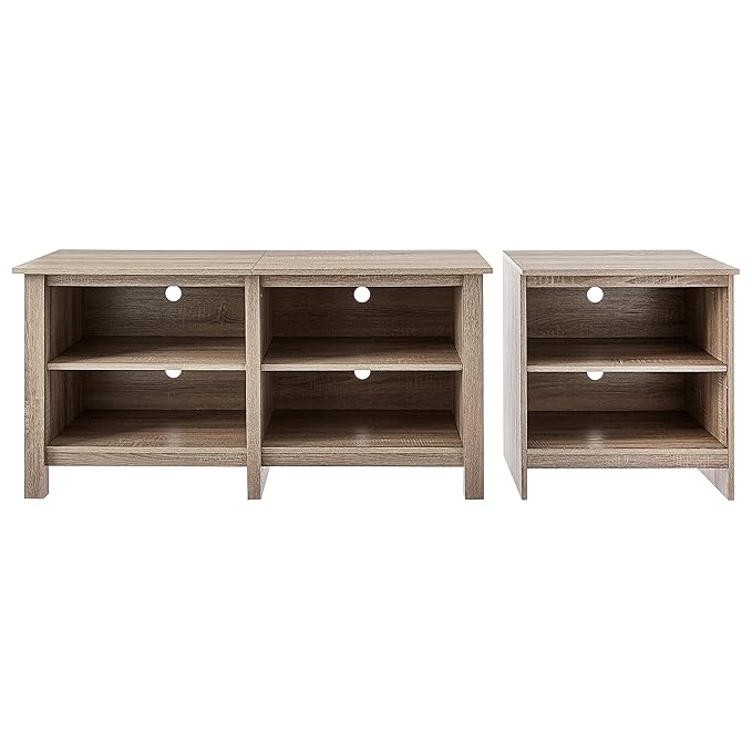 ROCKPOINT 70inch TV Stand Storage Media Console Entertainment Center,Driftwood