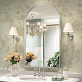 Brightify Arched Mirror, Arched Wall Mirror, 24 x 40 Inch Silver Arch Mirror, Metal Frame Black Bathroom Mirror, Arched Top Bathroom Vanity Mirror for Living Room Bedroom Mantel Entryway Hallways
