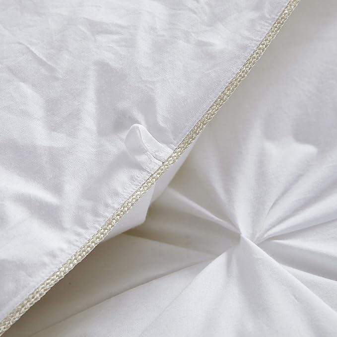 Luxurious All-Season Goose Down Comforter California King (Cal King) Size Duvet Insert, Exquisite Pinch Pleat Design, 1200 Thread Count 100% Egyptian Cotton, 75 oz Fill Weight, White