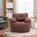Recaceik Large Bean Bag Chairs, Tufted Soft Stuffed Bean Bag Chair with Filler, Fluffy Lazy Sofa, Imperial Lounger Giant Bean Bag Chair for Bedroom, Living Room, Rufous