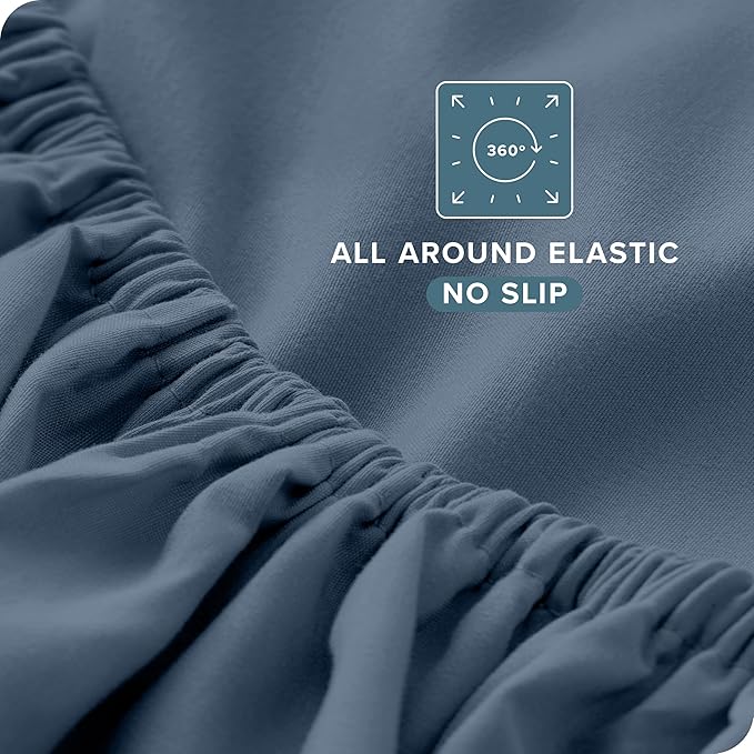 Bare Home Queen Sheet Set - Luxury 1800 Ultra-Soft Microfiber Queen Bed Sheets - Double Brushed - Deep Pockets - Easy Fit - 4 Piece Set - Bedding Sheets & Pillowcases (Queen, Bering Sea)