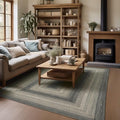 Homespice Flint Hill Braided Area Rug 6x9' - Gray Dining Room Rugs for Under Table for Primitive Decor