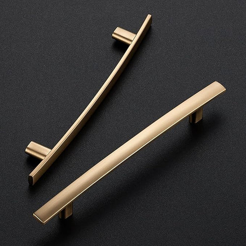 25 Pack Cabinet Handles 5" Hole Center - Curved Cabinet Pulls Champagne Bronze Drawer Pulls for Kitchen Cupboard Solid Handles for Dresser Drawer Arch Closet Hardware