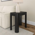 Plank+Beam Modern Rounded Rectangular Side Table, Solid Wood End Table for Living Room, 25in, Black