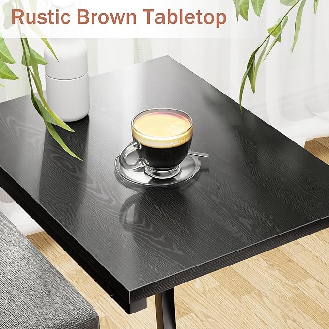 C-Shaped End-Table Set of 2 - Side Table for Couch,Curved Support Legs, Slide Under Couch Table for Sofa, TV Tray Table for Living Room Bedroom(Black)
