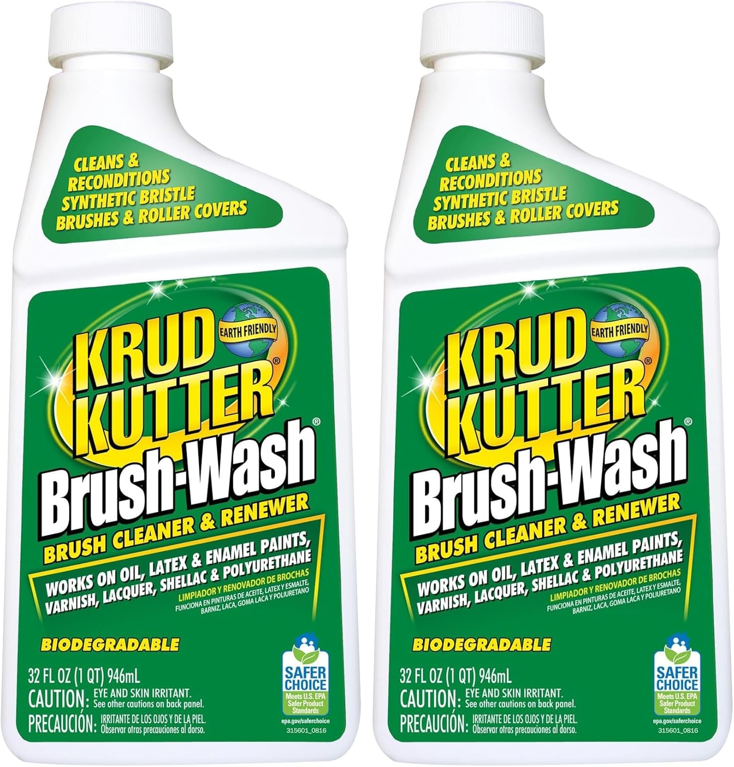Rust-Oleum KRUD KUTTER BW32 Brush-Wash Cleaner and Renewer, 32-Ounce (Pack of 2)
