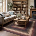 Homespice Prescott Braided Rugs for Bedroom 4x6' - Primitive Country Rugs for Bedroom and Dining Area