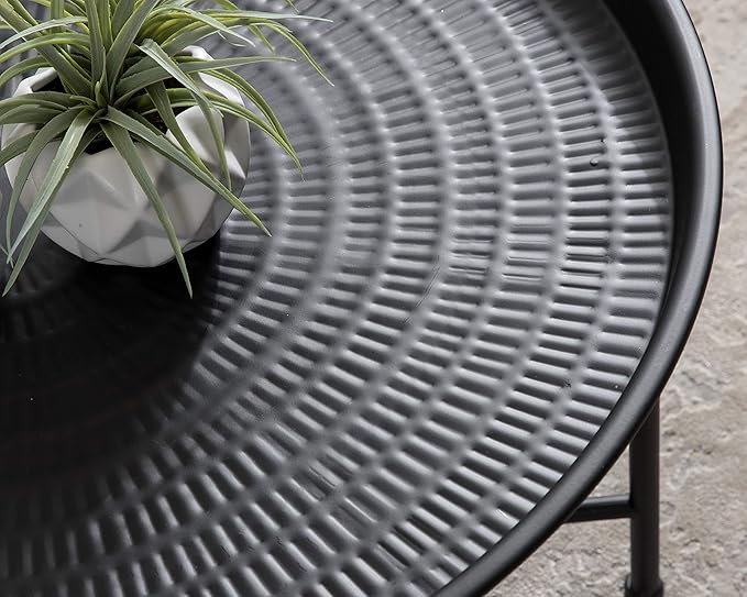 Kate and Laurel Mahdavi Modern Coffee Table, 26 x 26 x 16, Black, Unique Coffee Table with Sophisticated Design