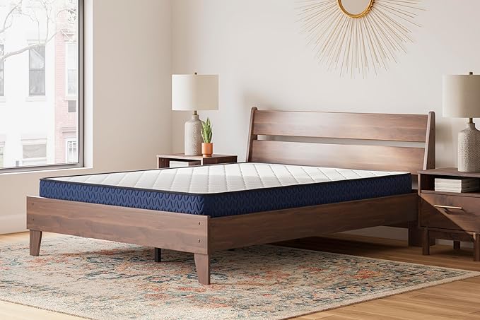 Signature Design by Ashley Twin Size Medium Firm 6 Inch Memory Foam Mattress with Breathable Quilted Cover, Fiberglass Free, Mattress in A Box