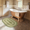 Homespice Grassland Rustic Braided Rugs 20x30 - Oval Sage Green Kitchen Rug of Jute for Country Decor