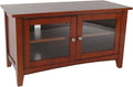 Alaterre Furniture Shaker Cottage 36-Inch TV Stand Cabinet – Glass Door Media Console with Adjustable Shelves, Beadboard Accent, and Storage Organizer for Living Room, Bedroom, or Office (Cherry)