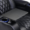 Home Theater Seating Series Swivel Tray Table Couch Carbon Fiber Pattern
