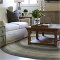 Homespice Flint Hill Braided Oval Rugs 8x10' - Primitive Grey Rugs for Living Room and Dining Room
