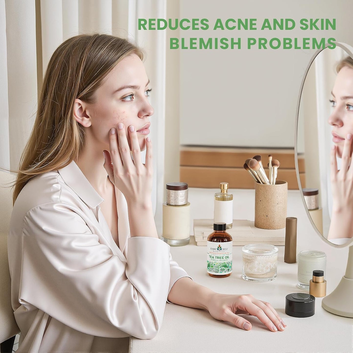 EVOKE OCCU 100% Pure Tea Tree Oil, for Skin, Face, Toenails, Add to Body Wash, Soap, Foot Soak - 4 FL Oz