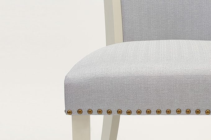 East West Furniture X077VE005-5 5 Piece Dining Room Table Set Includes a Rectangle Kitchen Table with X-Legs and 4 Grey Linen Fabric Parson Dining Chairs, 40x72 Inch, Multi-Color