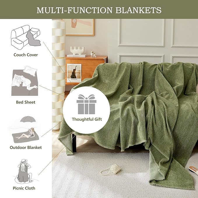 STACYPIK Christmas Breathable Matcha Green Couch Covers Minimalist Sofa Cover Scratch Resistant Herringbone Couch Protector for 3 Cushion Couch L Shape Cover Futon Cover Decorative for Couch-71X150IN