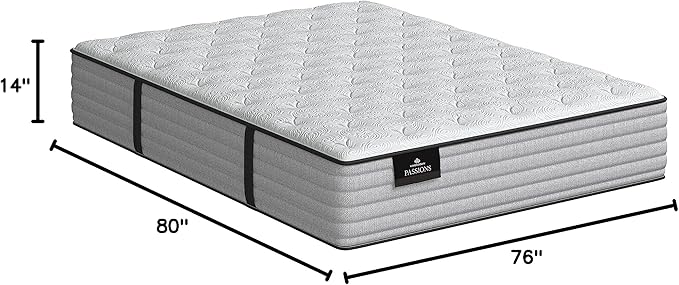 Kingsdown Passions Aspiration 14" Plush Hybrid Mattress, King, Tan