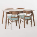 Christopher Knight Home Idalia 60" Rectangular Dining Set, 5-Pcs Set, Natural Walnut / Mint