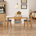 Merax 5-Piece Dining Set, Solild Wood Table & Chairs with Backrests for 4, Farmhouse Natural Kitchen Furniture for Home, Dining Room, Natural Oak+Gray