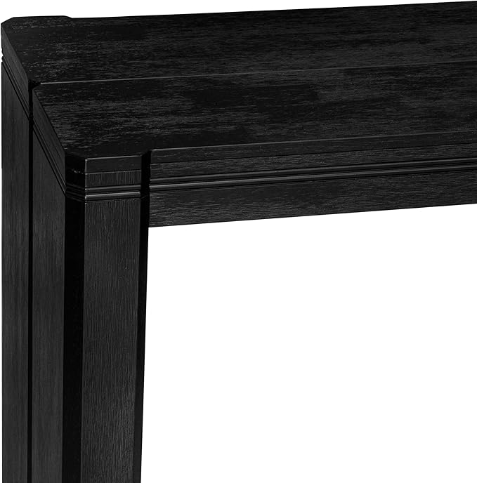 X12VE-0C6-50 - 14-Pc Dining Room Set a Rectangular Dining Table with a coffee Table and 12 Dark Gotham Grey Linen Fabric kitchen Chair, 39x120 Inch, Wire Brushed Black