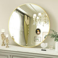 Round Mirror 23.6" Gold Wall Mounted Circle Mirrors Vanity Mirror with Aluminum Alloy Frame Modern Decoration for Bathroom, Living Room, Vanity, Bedroom, Entryway