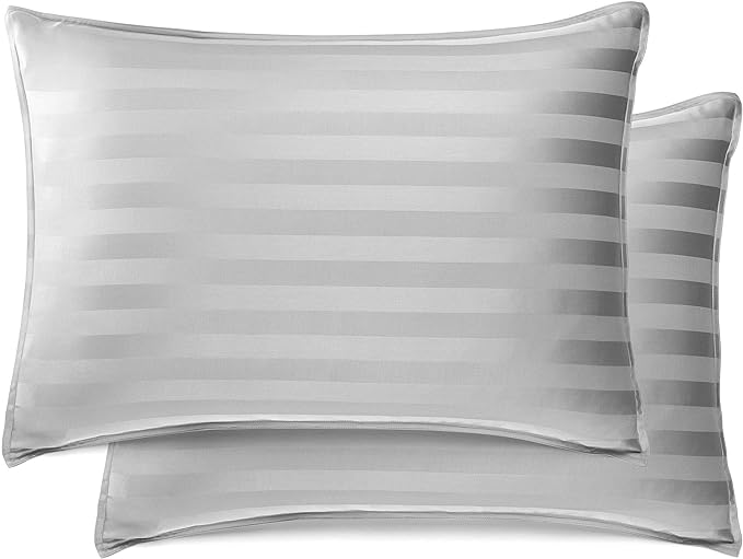 Full Sheets by Pure Bamboo, Genuine 100% Organic Viscose Derived from Bamboo Bed Sheet Set, Luxuriously Soft & Cooling, Double Stitching, Lifetime Quality Promise (Full, Jacquard Silver)