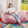 Hobestluk 3FT Bean Bag Chair Large Beanbag with Removable Cover Adult Bean Bag Chair with Portable Handle Desgin for Living Room Bedroom (Pink, 3FT)