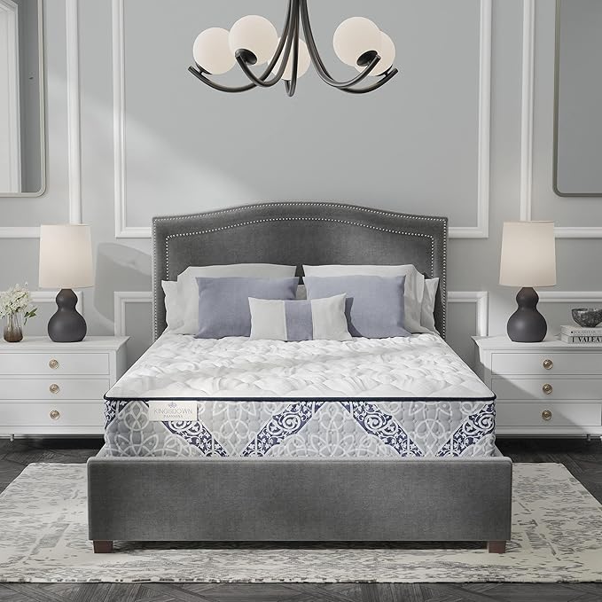 Kingsdown Firm Hybrid Mattress California King Cooling Gel Memory Foam Layer Multi-Layered Motion Isolation Cool Sleep Quilted Top Luxury Mattresses, 13.5-Inch Passions Merridale