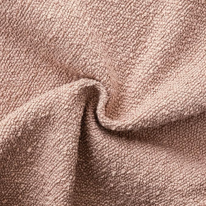 Foindtower Set of 2, Decorative Textured Boucle Throw Pillow Covers Accent Solid Pillow Cases Soft Cozy Couch Cushion Case for Chair Sofa Bedroom Living Room Home Decor 22 x 22 Inch Light Pink