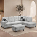 L Shaped Sectional Couches, Lounge Modular Sectional Sofa with Ottoman Storage, Modern Comfy L Shaped Couch for Living Room Furniture Sets, Bedroom, Gray