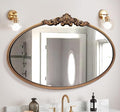 WAMIRRO Oval Mirror,Gold Traditional Vintage Ornate Baroque Mirrors,Antique Brass Mirrors for Entryway/Fireplace/Living Room/Hallway/Bathroom.36“X24“Gold