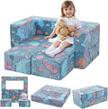MeMoreCool Modular Kids Couch, Glow Play Toddler Couch for Bedroom Playroom, Convertible Foam Kids Sofa Bed, Fold Out Baby Sofa for Girl Boy