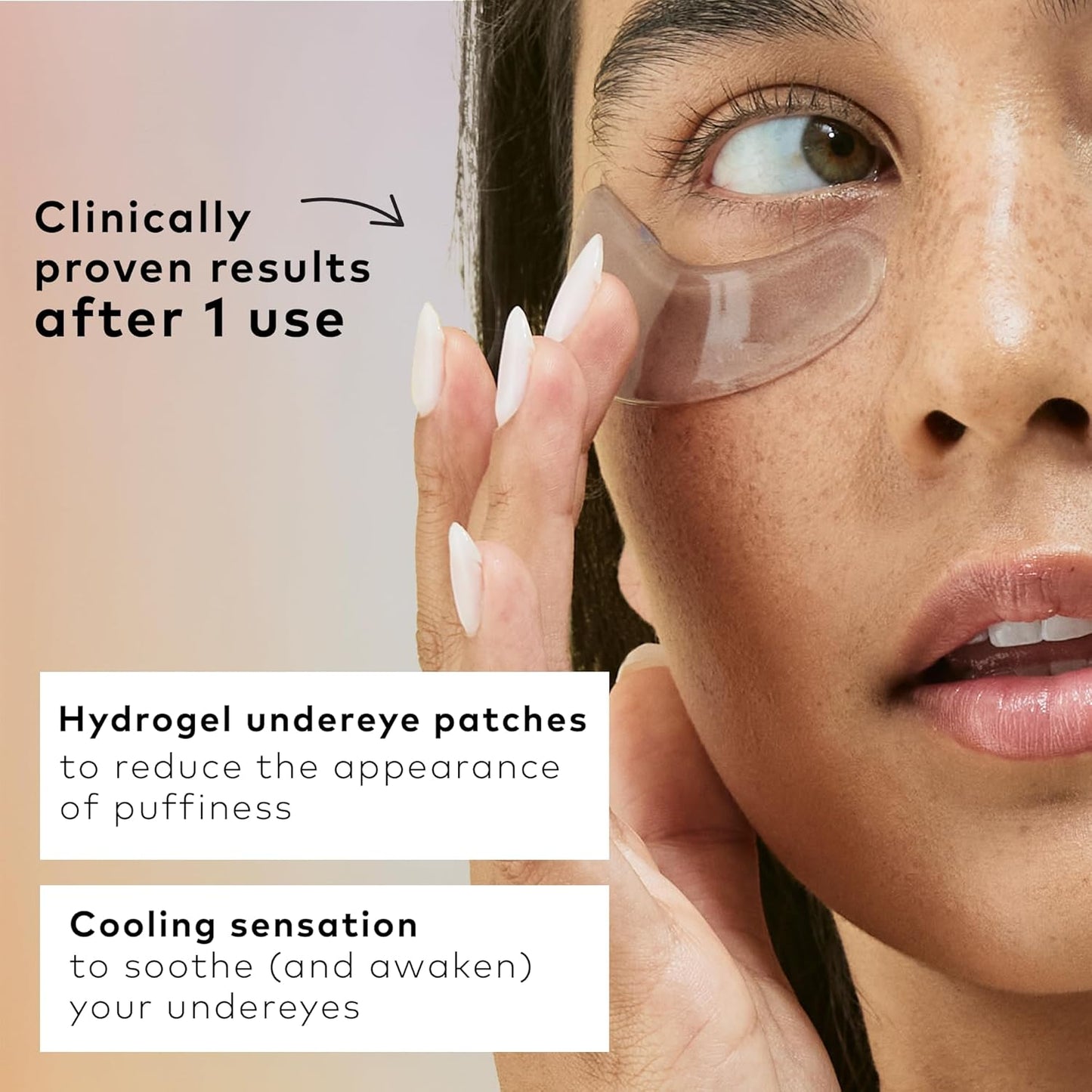 The Good Patch De-Puff Cooling Hydrogel Under Eye Patches for Puffy Eyes and Under Eye Bags, Made with Caffeine, Aloe Vera, Gotu Kola, Clinically Proven (6 Total Patch Sets)