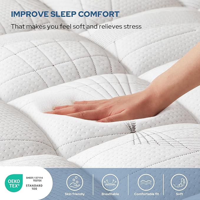 BEDLORE Queen Mattress Topper, Viscose Made from Bamboo Soft Pillow Top Mattress Pad, Thick Mattress Cover for Back Pain Relief with 6-18 inches Deep Pocket