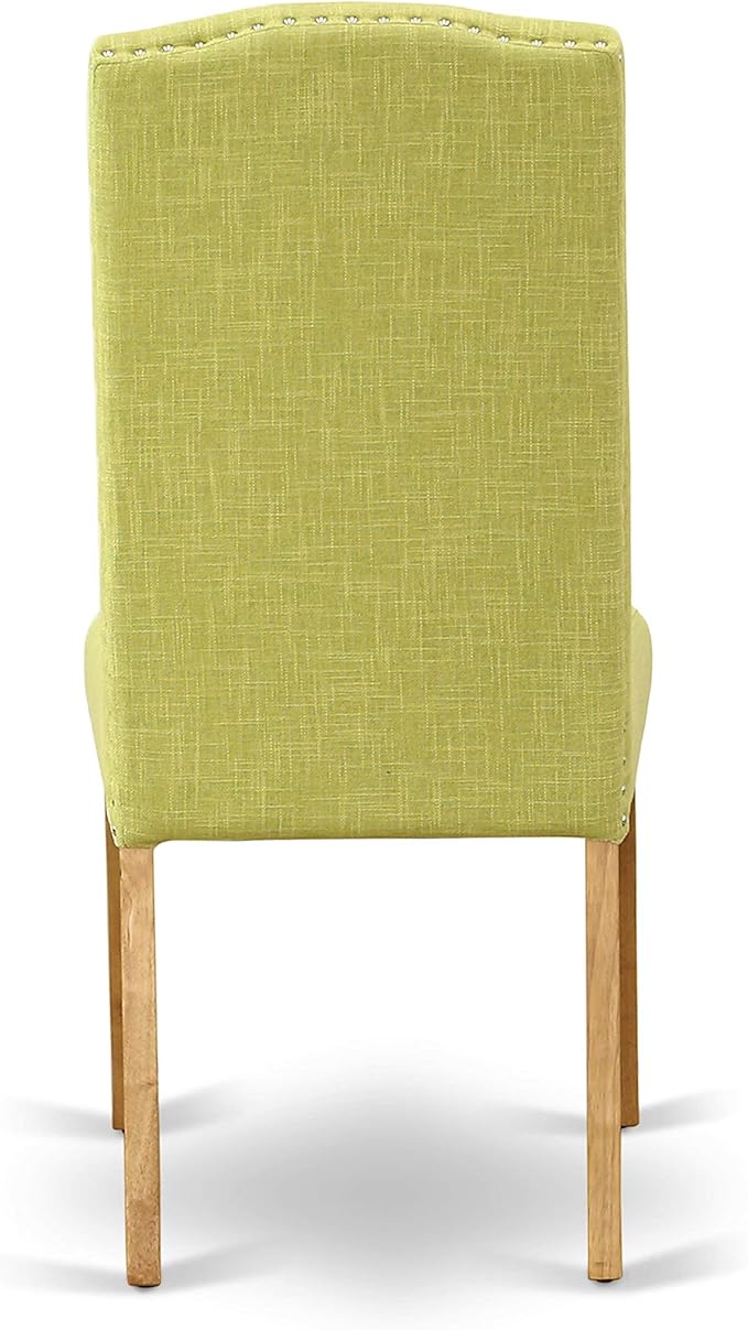 East West Furniture OXEN5-OAK-07 5 Piece Dining Table Set for 4 Includes a Square Kitchen Table and 4 Limelight Linen Fabric Parson Dining Room Chairs, 36x36 Inch, Oak