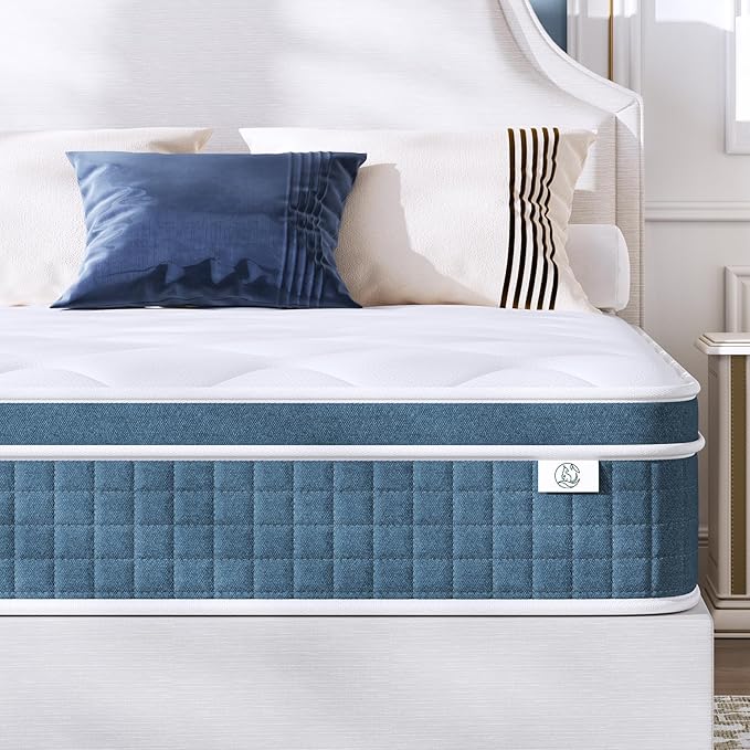 Queen Mattress 12 Inch, Hybrid Queen Bed Mattress with Individual Pocket Springs and Pressure-Relieving Memory Foam, Breathable, Medium Firm Mattress in a Box Queen Size 80"x60"x12"