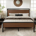 Allewie Full Size Platform Bed Frame with Wooden Headboard and Footboard, Heavy Duty 12 Metal Slats Support, No Box Spring Needed, Under-Bed Storage, Noise Free, Easy Assembly, Walnut