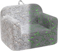 ALIMORDEN Kids Ultra-Soft Snuggle Foam Filled Chair, Glow-in-The-Dark Dinosaurs Fossil Pattern Toddler Cuddly Sherpa Reading Couch for Boys and Girls