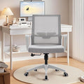 Office Chair ergonomically Designed with Breathable mesh backrest and Lumbar Support Adjustable Height Suitable for Offices Homes bedrooms Study Rooms Grey