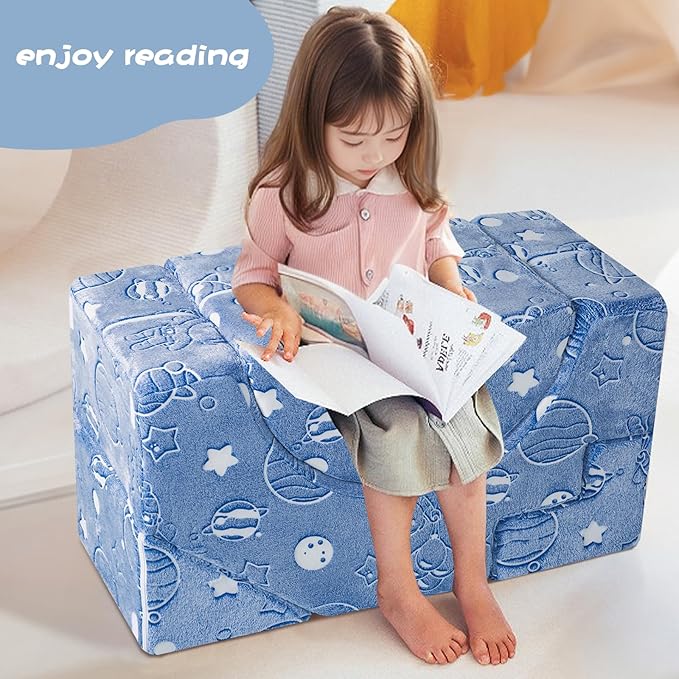 MeMoreCool Foam Climbing Toddler Couch, Modular Kids Sofa with Slide & Stair, Convertible Baby Couch for Playroom, Sectional Furniture for Crawling, Climbing, and Kids’ Play