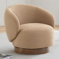 Swivel Accent Chair Round Barrel Armchair Upholstered Performance Fabric for Living Room Bedroom Waitingroom,1 Box,Sand