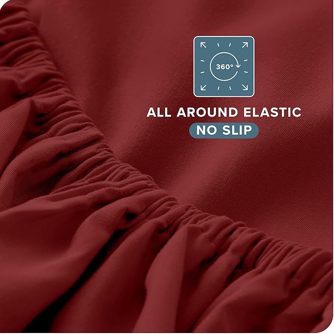 Bare Home Full Sheet Set - 1800 Ultra-Soft Microfiber Full Bed Sheets - Double Brushed - Deep Pockets - Easy Fit - 4 Piece Set - Bed Sheets (Full, Rosewood)