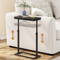 TUTOTAK End Table, Side Table, Tall Couch Table, Sofa Table, Living Room, Bedroom, Black TB01BK083